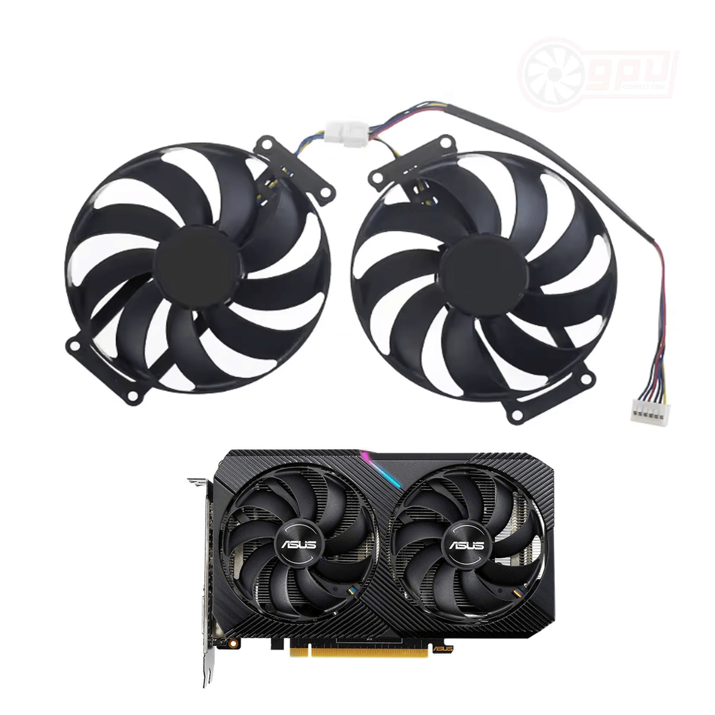 Asus DUAL RTX 2060 2070 / GTX 1660 MINI GPU Fan Set - GPUCONNECT.COM