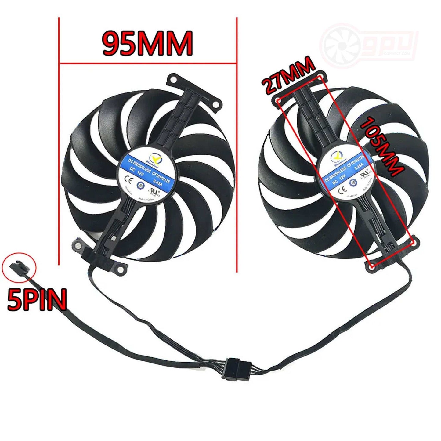 ASUS RX 6750 6700 6650 6600 XT DUAL Replacement GPU Fans - GPUCONNECT.COM