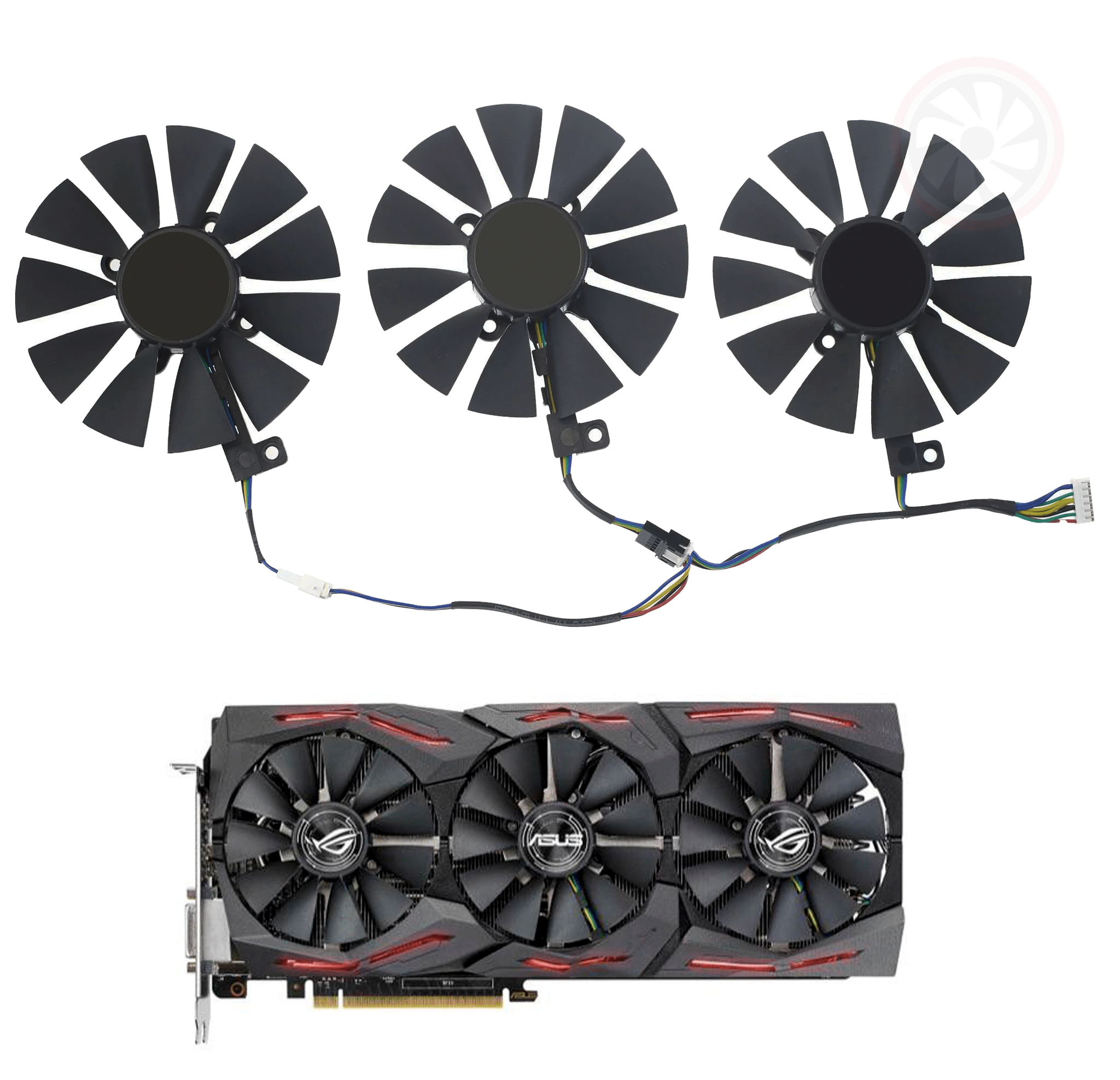 ASUS STRIX GTX 1080 Ti 1070 1060 980 RX 580 - Replacement Fan Set ASUS STRIX GTX 1080 Ti 1070 1060 980 RX 580 - Replacement Fan Set