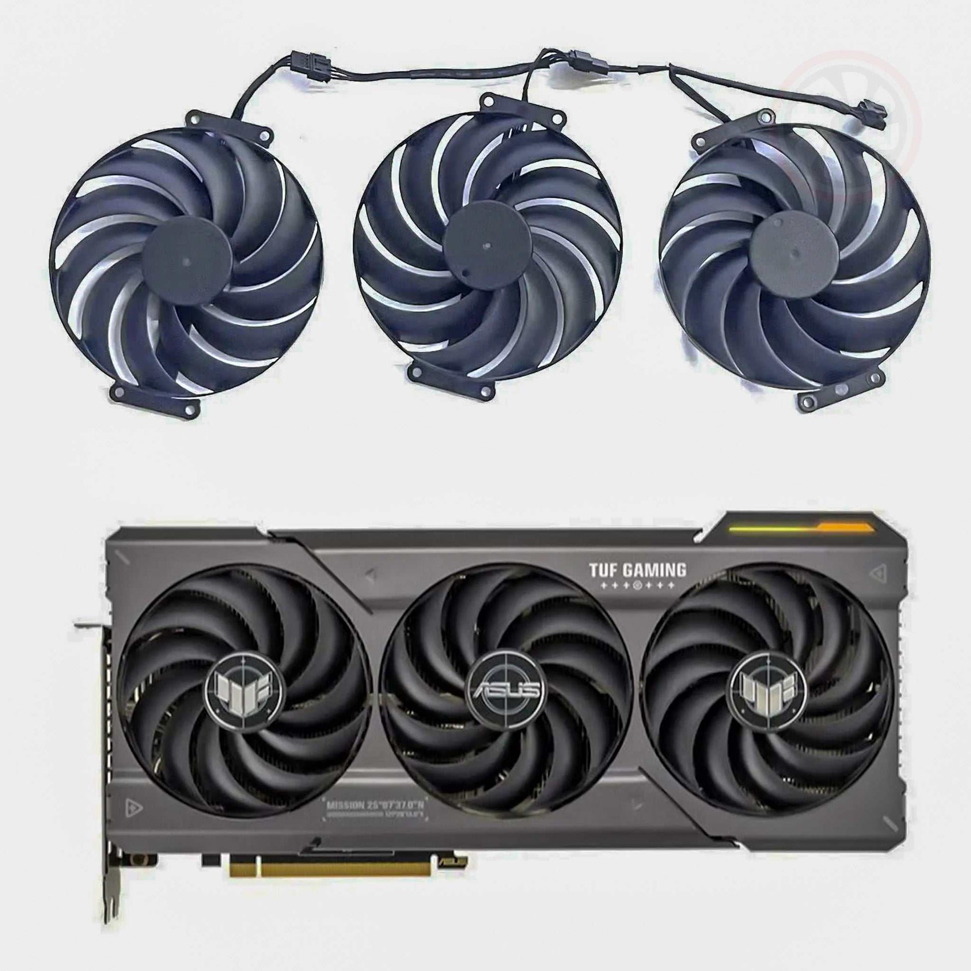 ASUS TUF Gaming GeForce RTX 3090 Ti OC replacement GPU fan set with three black cooling fans
