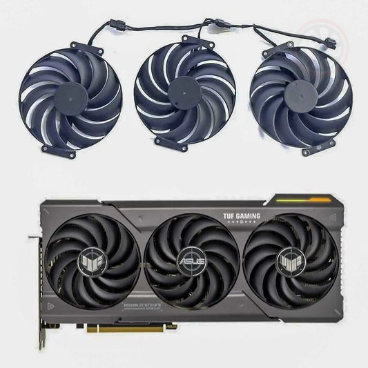 ASUS TUF Gaming GeForce RTX 3090 Ti OC replacement GPU fan set with three black cooling fans