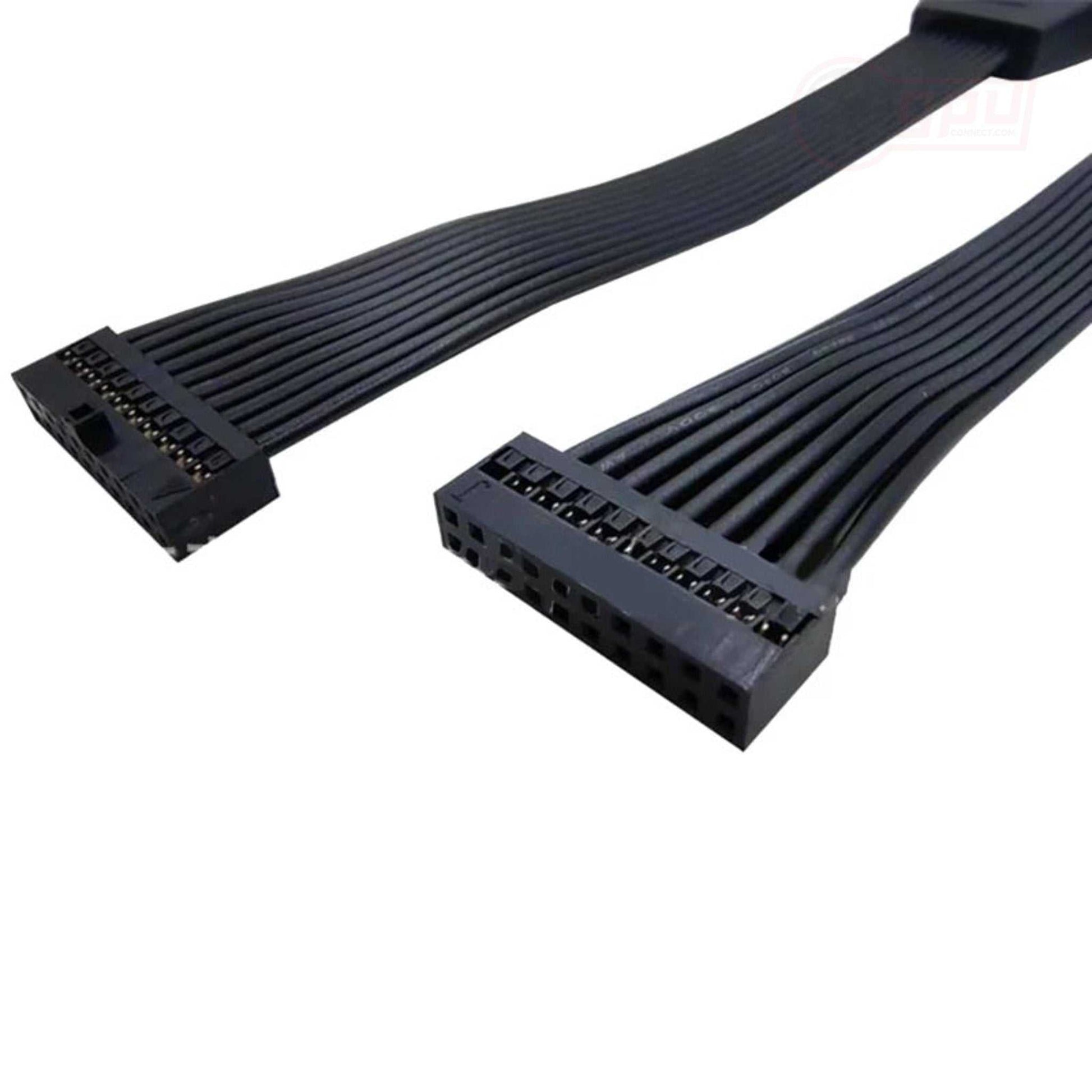 USB Extension Internal Cable 19 - Pin Flexible Case Adapter Angled - 12cm - GPUCONNECT.COM