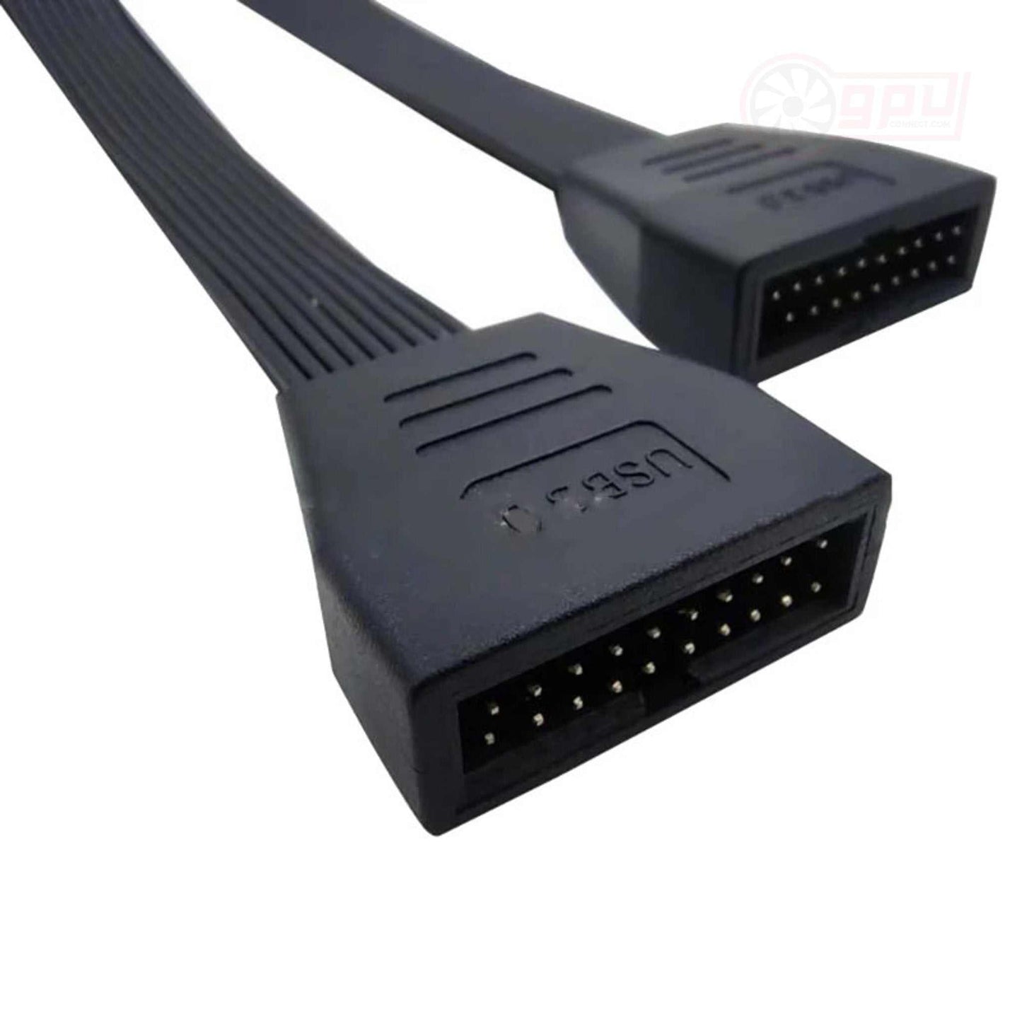 USB Extension Internal Cable 19 - Pin Flexible Case Adapter Angled - 12cm - GPUCONNECT.COM
