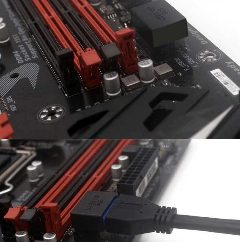 Angled USB 3.0 Internal Motherboard 19 Pin Adapter Motherboard Connector - GPUCONNECT.COM