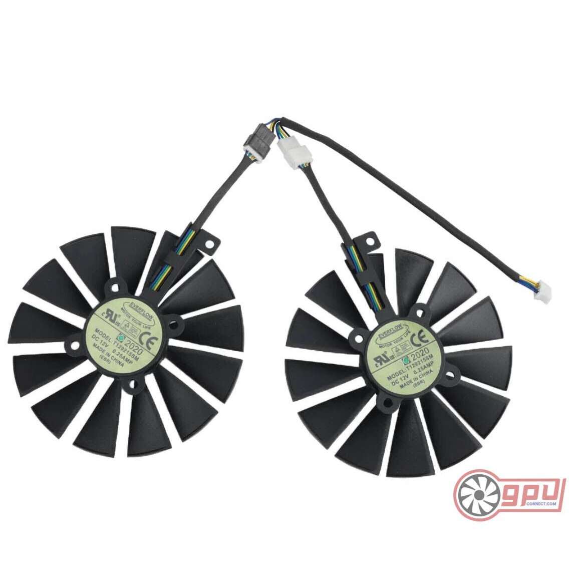 ASUS 95mm GTX 1050 Ti STRIX & RX 580 570 470 DUAL Replacement Fan Set (4-Pin) - GPUCONNECT.COM