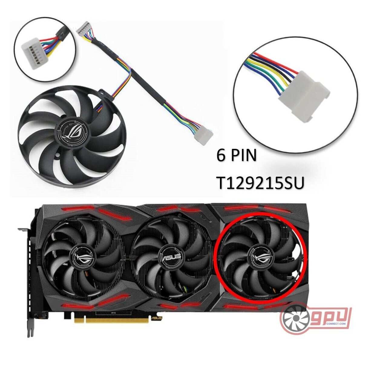 ASUS ROG STRIX RTX 2060 2070 2080 Ti & RX 5600 5700 XT - Cooler Fan Set (7 Pin) - GPUCONNECT.COM