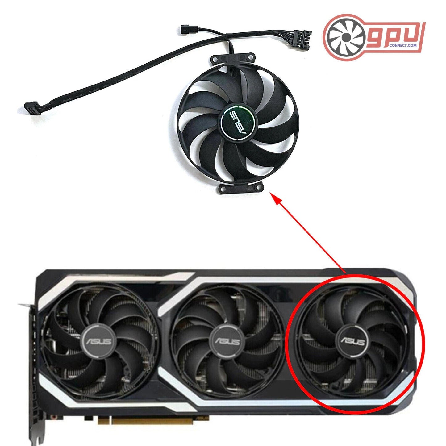 ASUS ROG STRIX RTX 3060 Ti & 3700 MEGALODON - Cooling Fan Set (7 Pin) - GPUCONNECT.COM