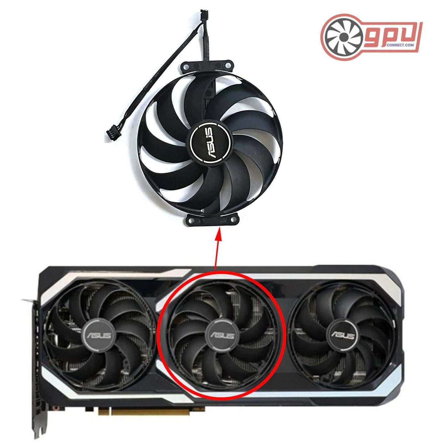 ASUS ROG STRIX RTX 3060 Ti & 3700 MEGALODON - Cooling Fan Set (7 Pin) - GPUCONNECT.COM