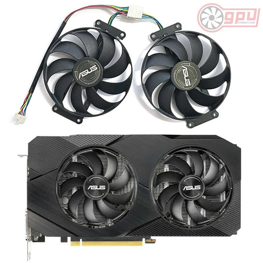 ASUS RTX 2060 2070 GTX 1660 DUAL EVO - Replacement GPU Cooling Fan Set - GPUCONNECT.COM