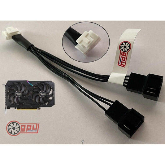 ASUS RTX 2070 2060 / GTX 1660 DUAL Mini - 6 PIN PWM Fan Deshroud Adapter Cable - GPUCONNECT.COM