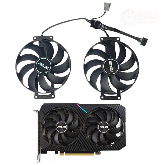 ASUS RTX 3050 3060 TI RX 6400 6500 XT DUAL MINI V2 Replacement Cooler Fan Set - GPUCONNECT.COM