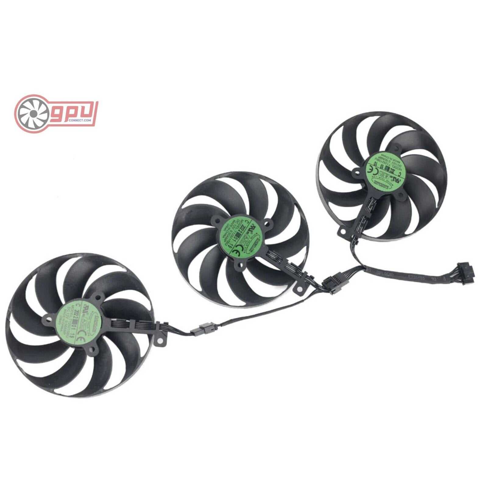 ASUS RTX ROG 3050 3060 STRIX Replacement Cooling Fan Set 88mm T129215BU (7 Pin) - GPUCONNECT.COM