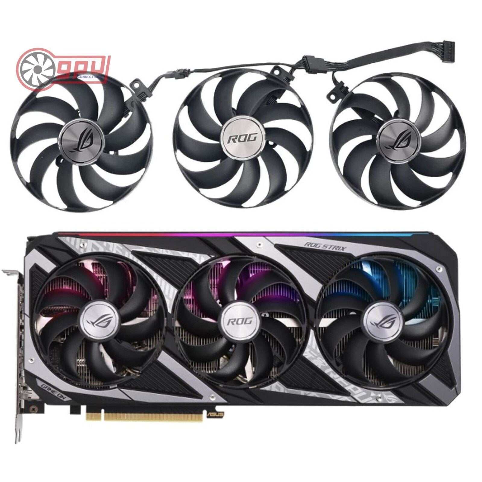 ASUS RTX ROG 3050 3060 STRIX Replacement Cooling Fan Set 88mm T129215BU (7 Pin) - GPUCONNECT.COM