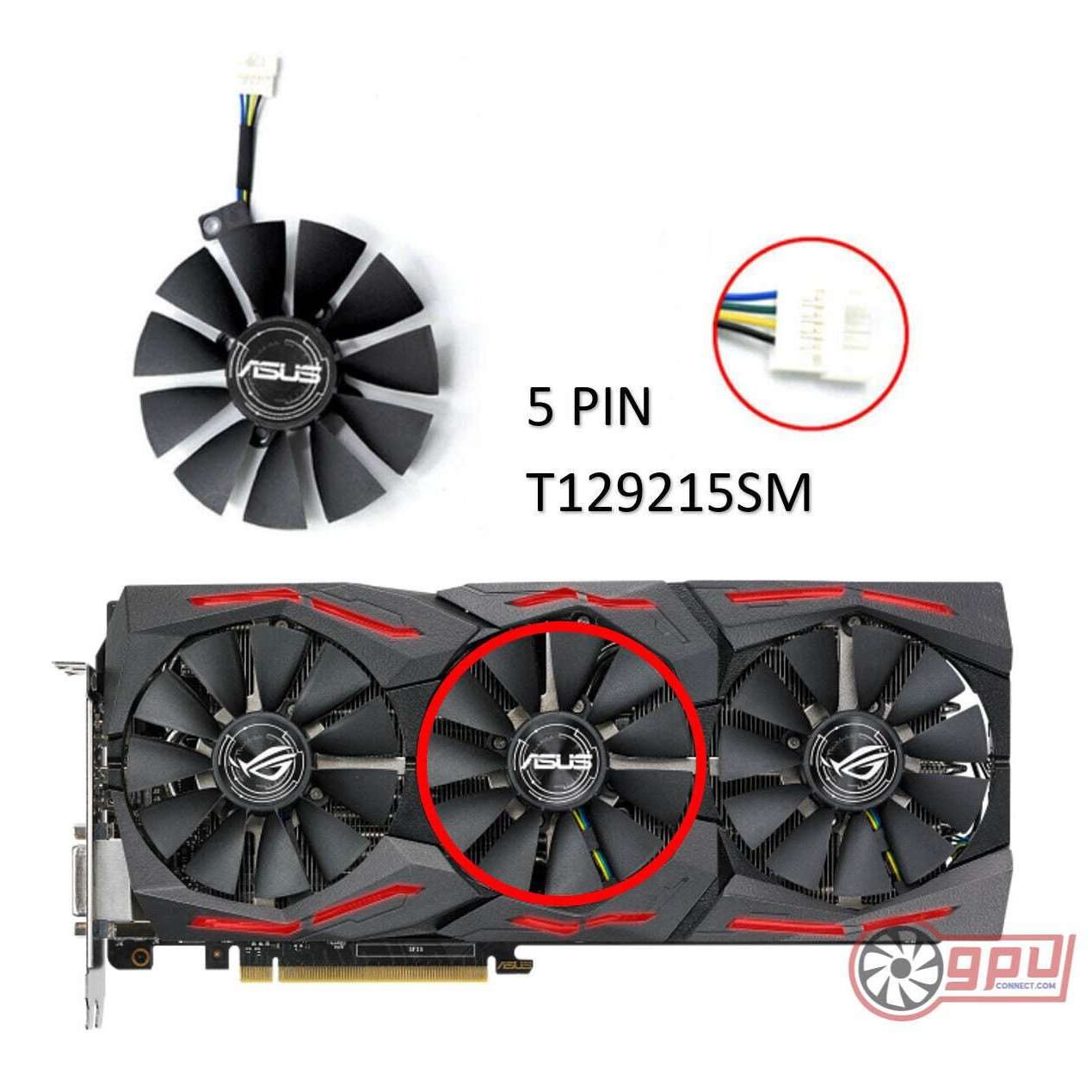 ASUS STRIX GTX 980 1060 1070 1080 Ti / RX 580 - Replacement Cooler Fan Set - GPUCONNECT.COM