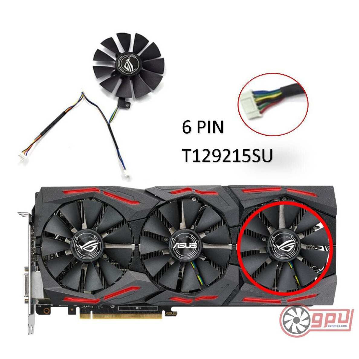 ASUS STRIX GTX 980 1060 1070 1080 Ti / RX 580 - Replacement Cooler Fan Set - GPUCONNECT.COM