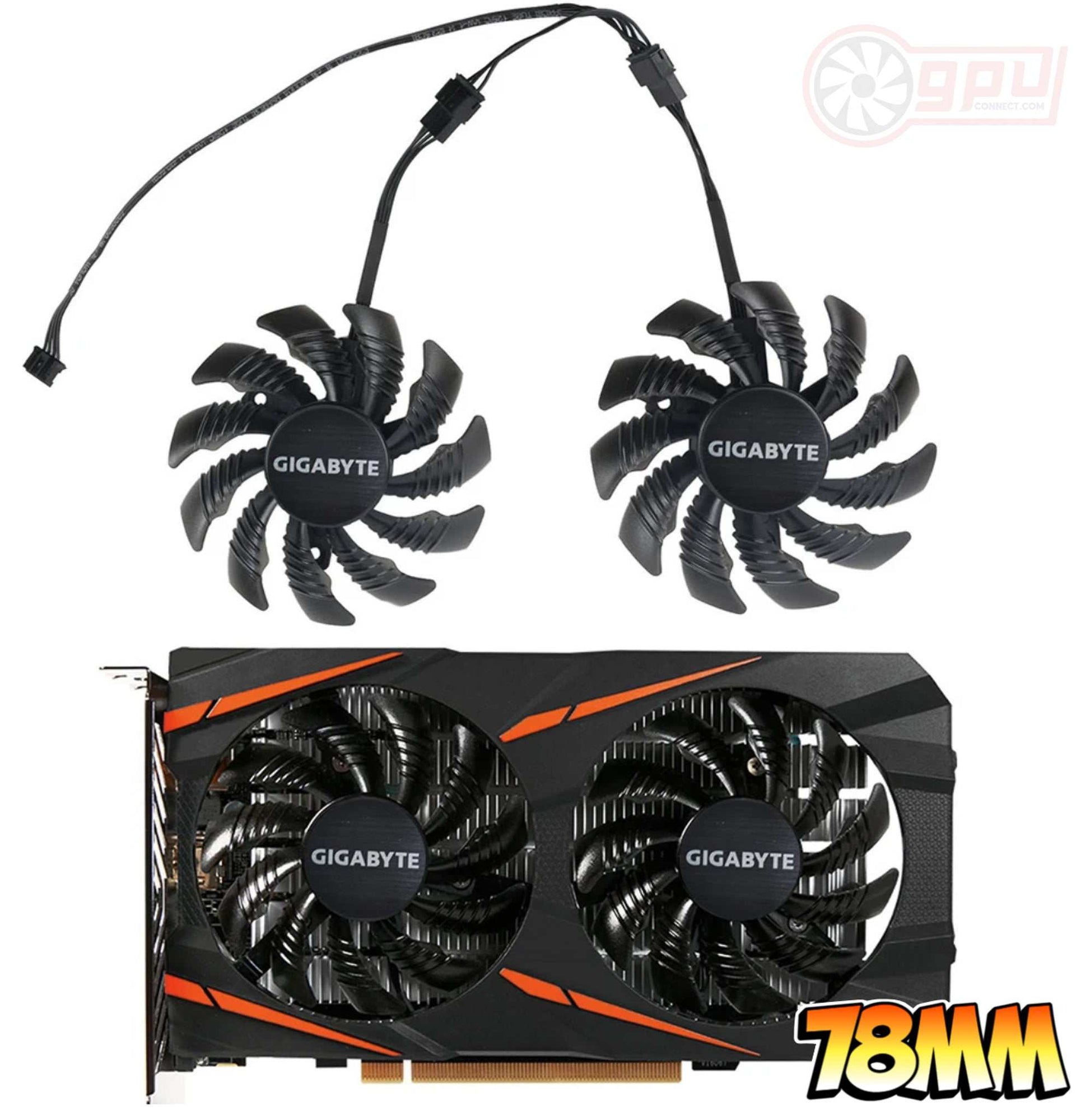 Gigabyte GTX 1050 1050Ti RX 550 560 Fan (78mm) - GPUCONNECT.COM