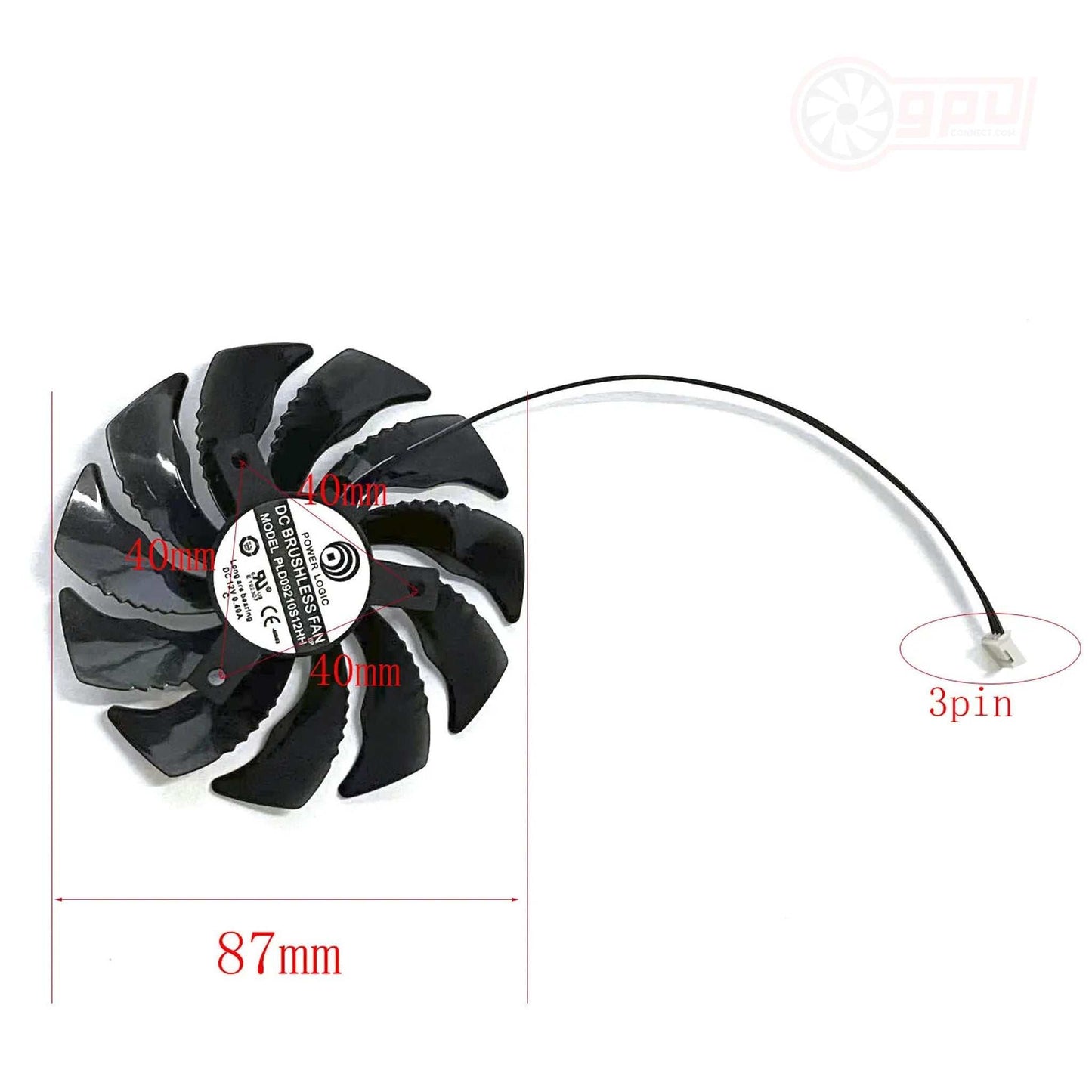 Gigabyte GTX 1050 1050Ti RX 560 550 ITX Graphics Card GPU Fan (3-Pin) - GPUCONNECT.COM
