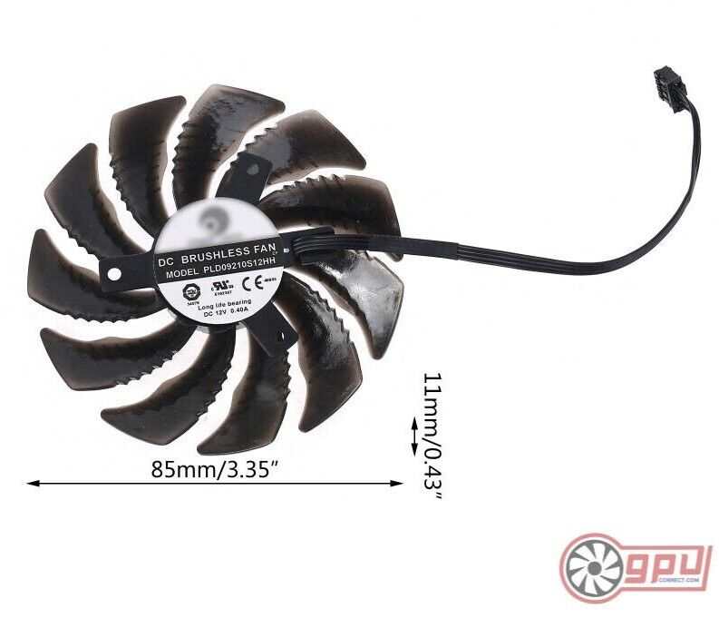 GIGABYTE GTX 1060 1070 1080 MINI ITX OC Replacement Cooling Fan - GPUCONNECT.COM