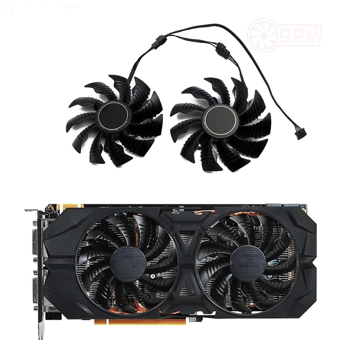 Gigabyte GTX 960 950 / R9 390 380 GPU Fan Set - GPUCONNECT.COM