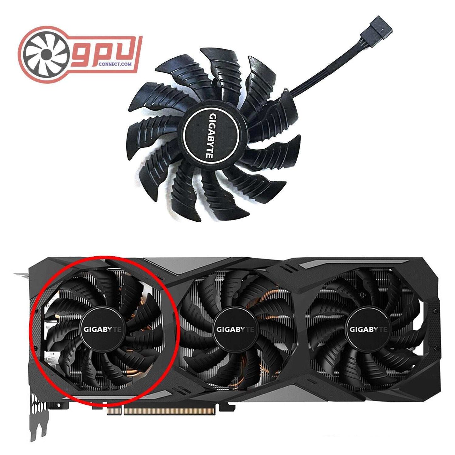 GIGABYTE RTX 2060 2070 2080 Ti GAMING WINDFORCE Cooling Fan Set 82mm - GPUCONNECT.COM