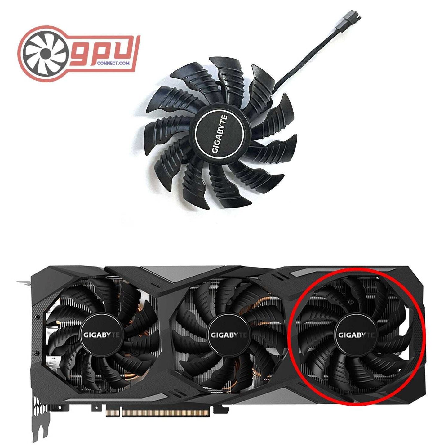 GIGABYTE RTX 2060 2070 2080 Ti GAMING WINDFORCE Cooling Fan Set 82mm - GPUCONNECT.COM