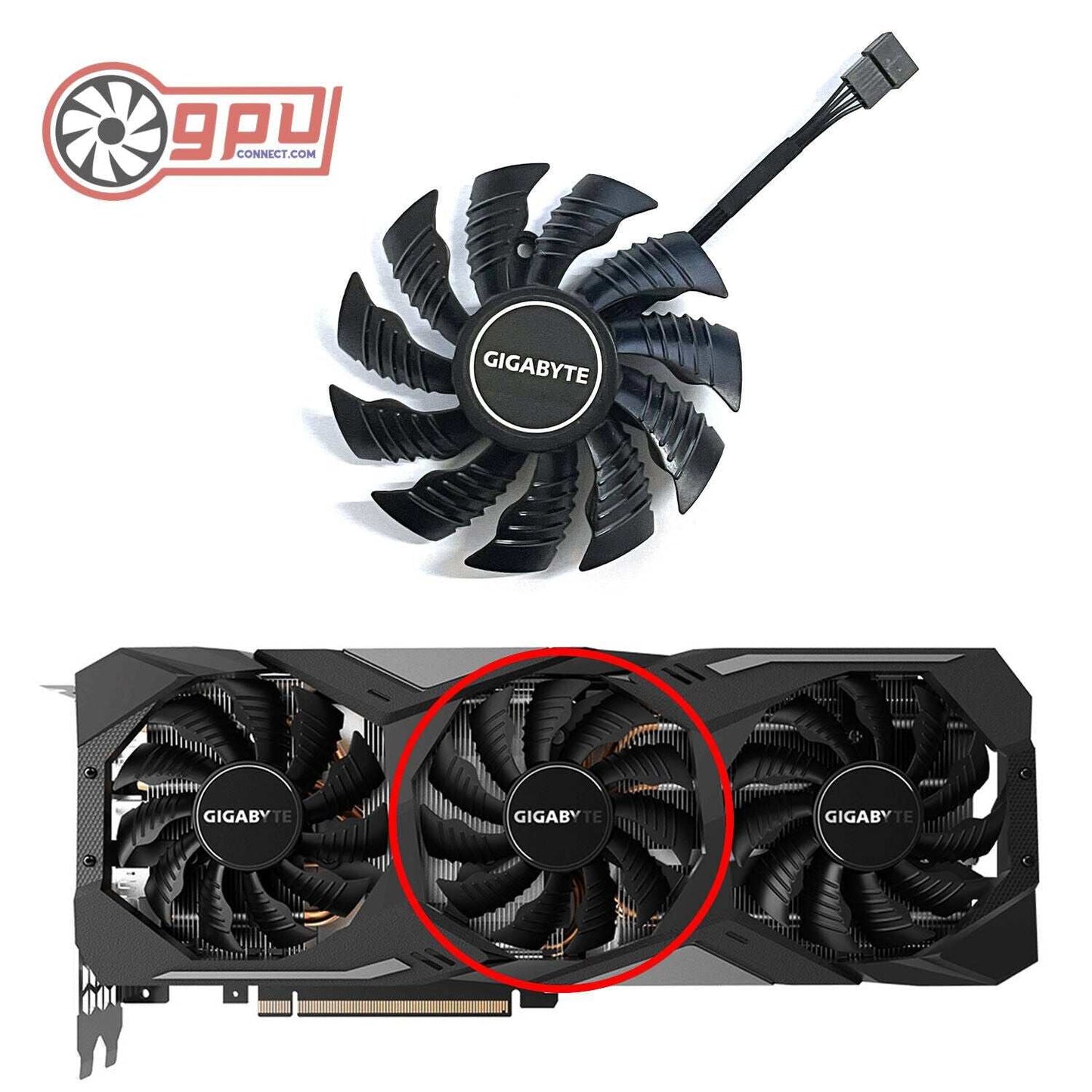 GIGABYTE RTX 2060 2070 2080 Ti GAMING WINDFORCE Cooling Fan Set 82mm - GPUCONNECT.COM