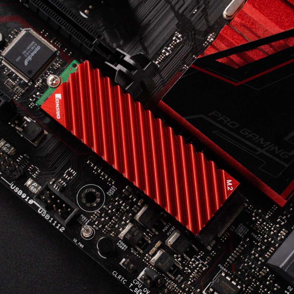 Jonsbo PS5 M.2 NVME Heatsink with Cooling Pads Evo SSD Radiator (RED) - GPUCONNECT.COM
