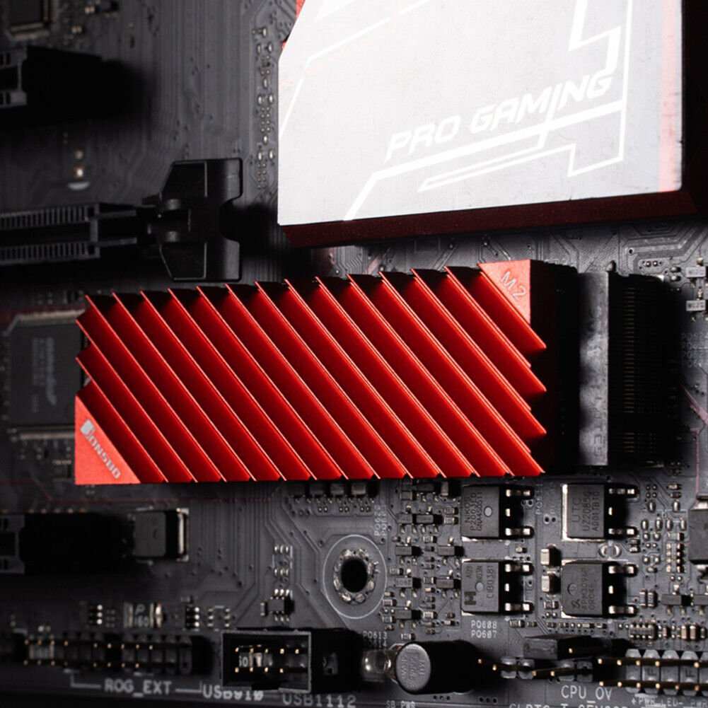 Jonsbo PS5 M.2 NVME Heatsink with Cooling Pads Evo SSD Radiator (RED) - GPUCONNECT.COM