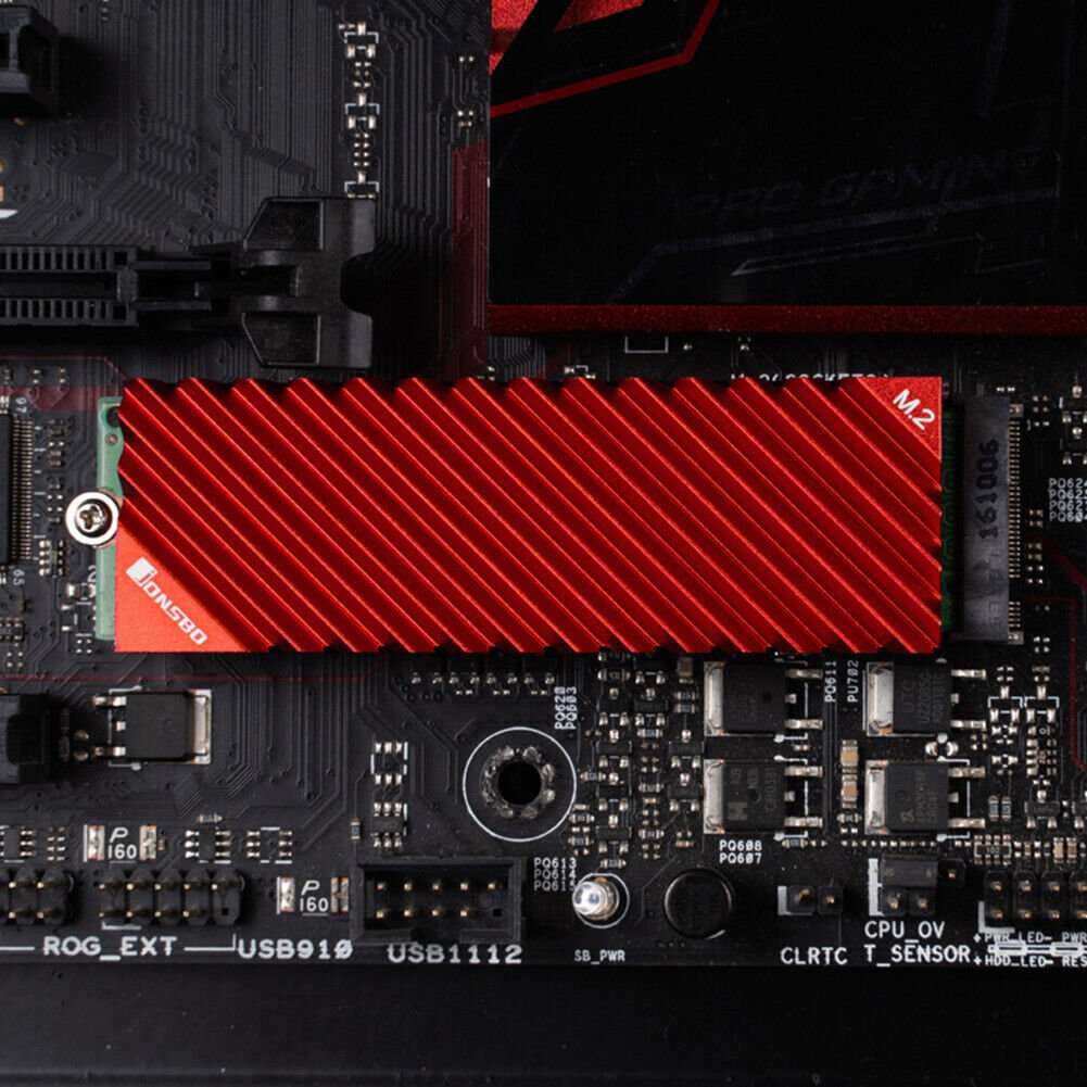 Jonsbo PS5 M.2 NVME Heatsink with Cooling Pads Evo SSD Radiator (RED) - GPUCONNECT.COM