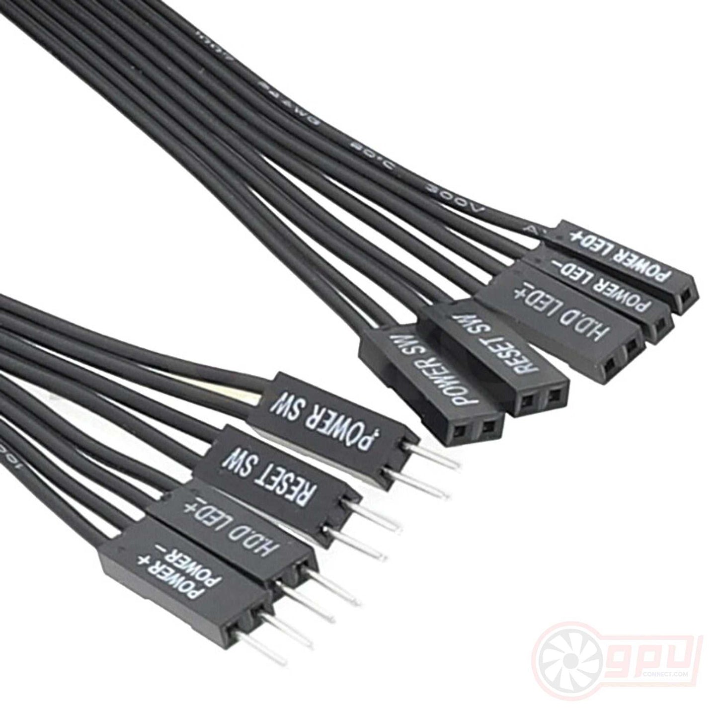 Motherboard Header Extension Cable - ATX HDD / Power LED / Reset / Power Switch - GPUCONNECT.COM