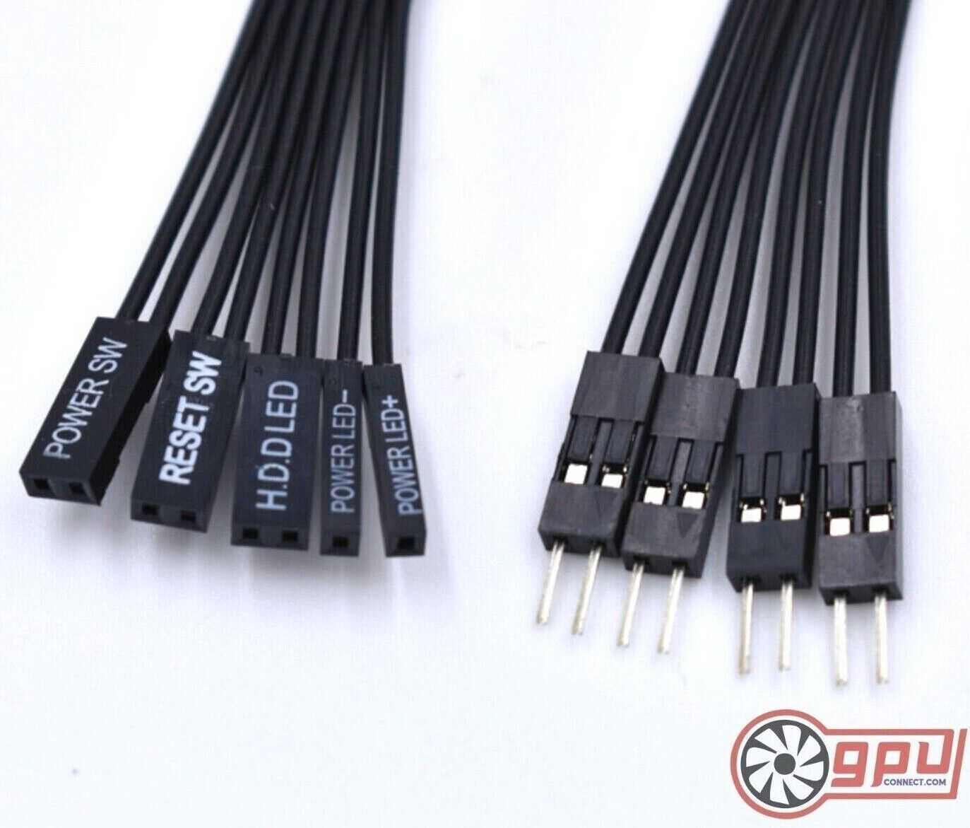Motherboard Header Extension Cable - ATX HDD / Power LED / Reset / Power Switch - GPUCONNECT.COM