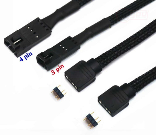 Motherboard RGB Header to Corsair 3 / 4 Pin Fan 5V ARGB Adapter Cable - 50cm - GPUCONNECT.COM