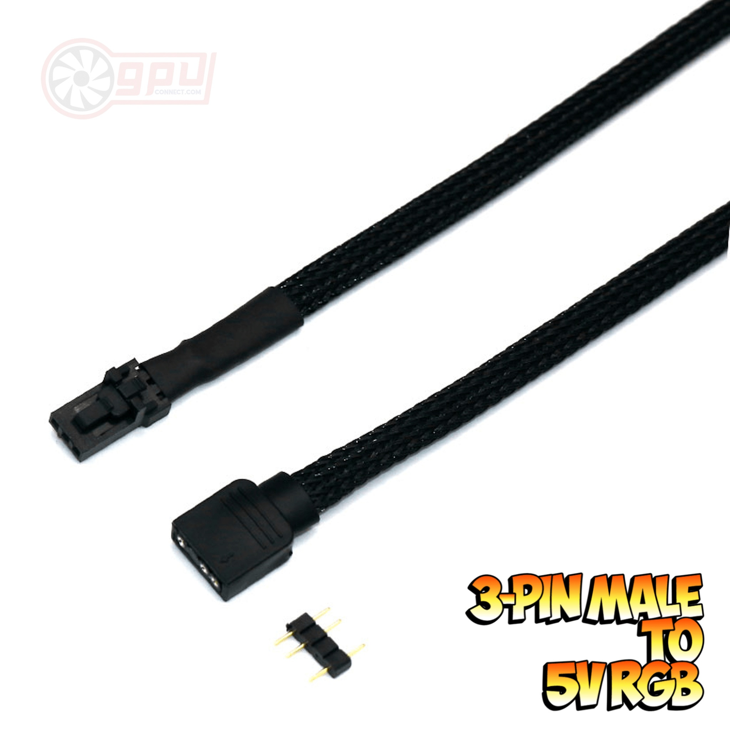 Motherboard RGB Header to Corsair 3 / 4 Pin Fan 5V ARGB Adapter Cable - 50cm - GPUCONNECT.COM
