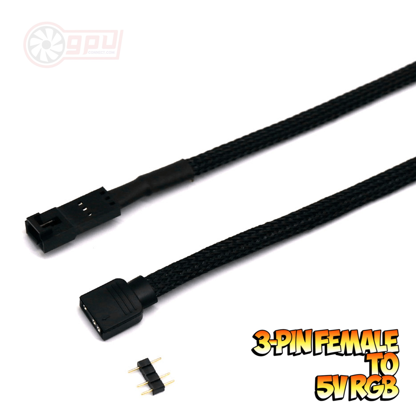 Motherboard RGB Header to Corsair 3 / 4 Pin Fan 5V ARGB Adapter Cable - 50cm - GPUCONNECT.COM