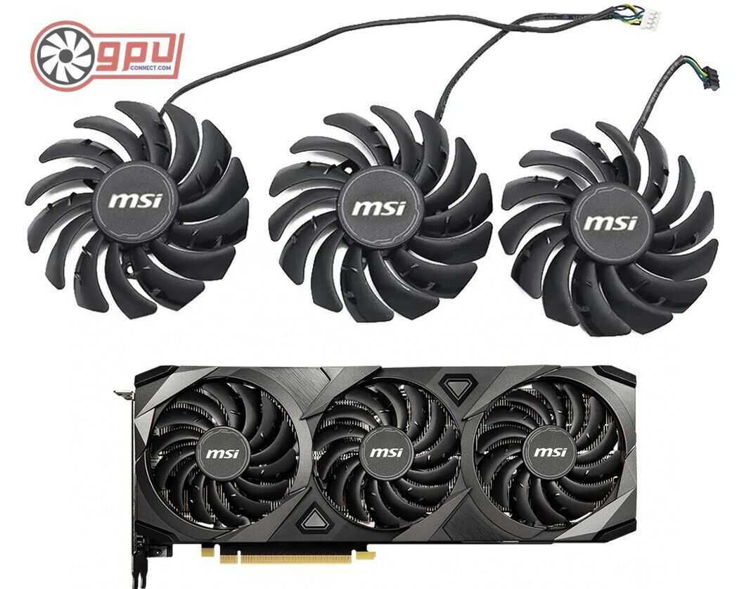 MSI 3060 3060Ti 3070 3080 3080Ti 3090 RTX VENTUS 3X OC Replacement Fans - GPUCONNECT.COM