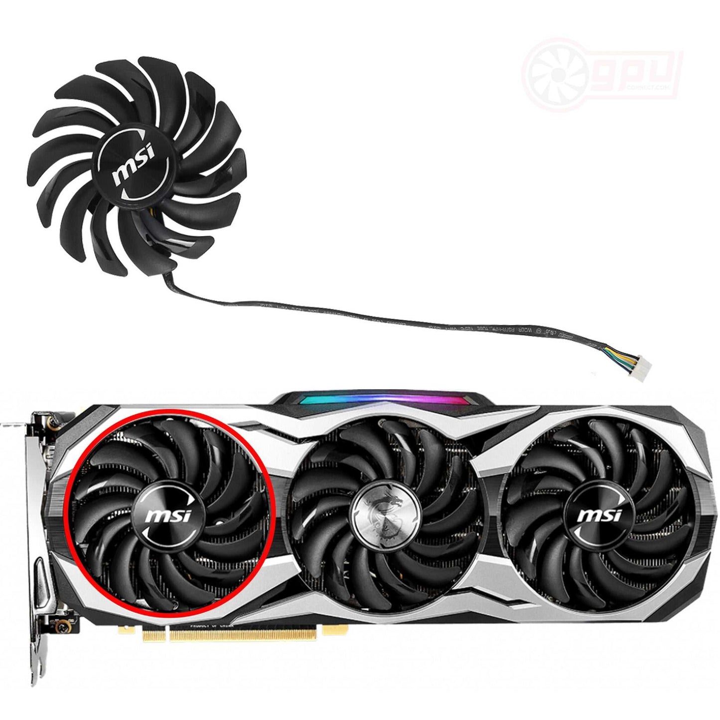 MSI GeForce RTX 2070 2080 2080 Ti DUKE Graphics Card Replacement Fan - GPUCONNECT.COM