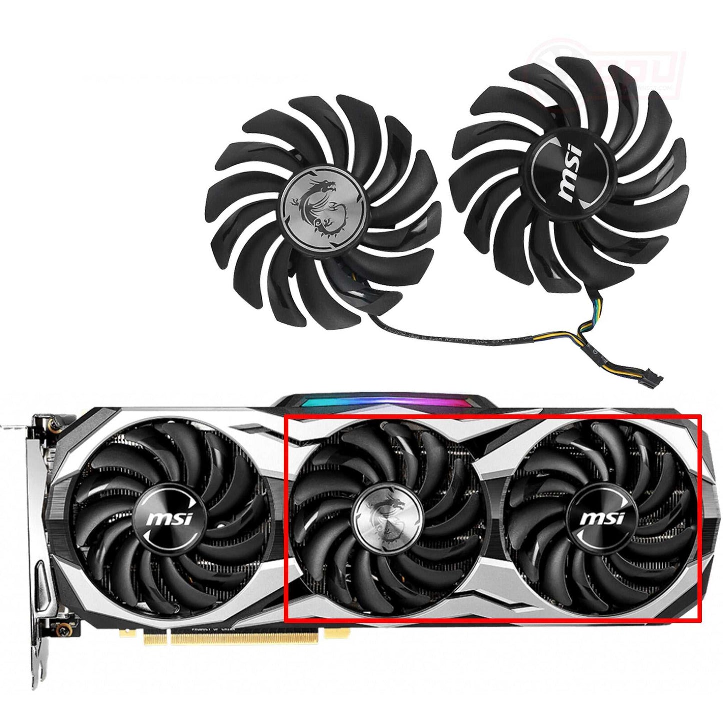 MSI GeForce RTX 2070 2080 2080 Ti DUKE Graphics Card Replacement Fan - GPUCONNECT.COM