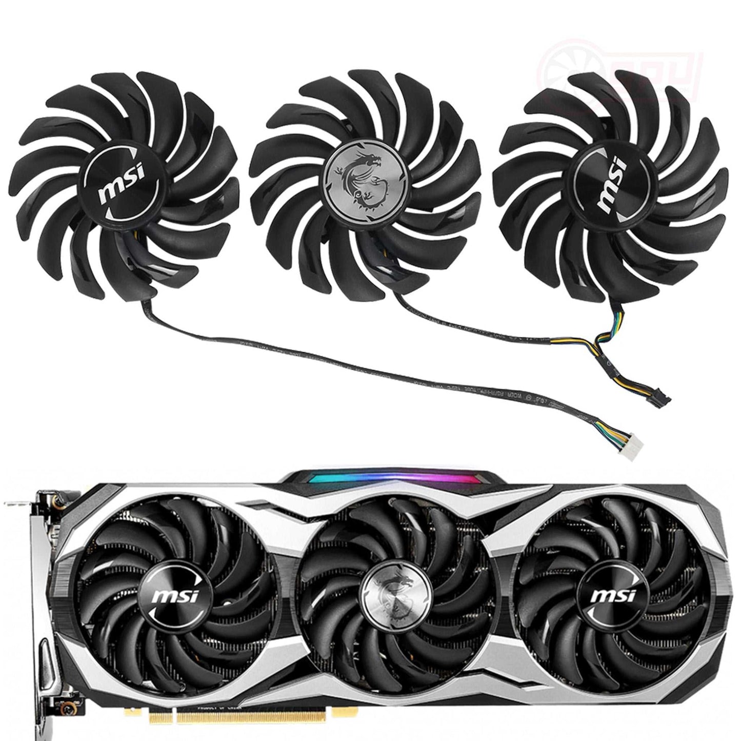MSI GeForce RTX 2070 2080 2080 Ti DUKE Graphics Card Replacement Fan - GPUCONNECT.COM