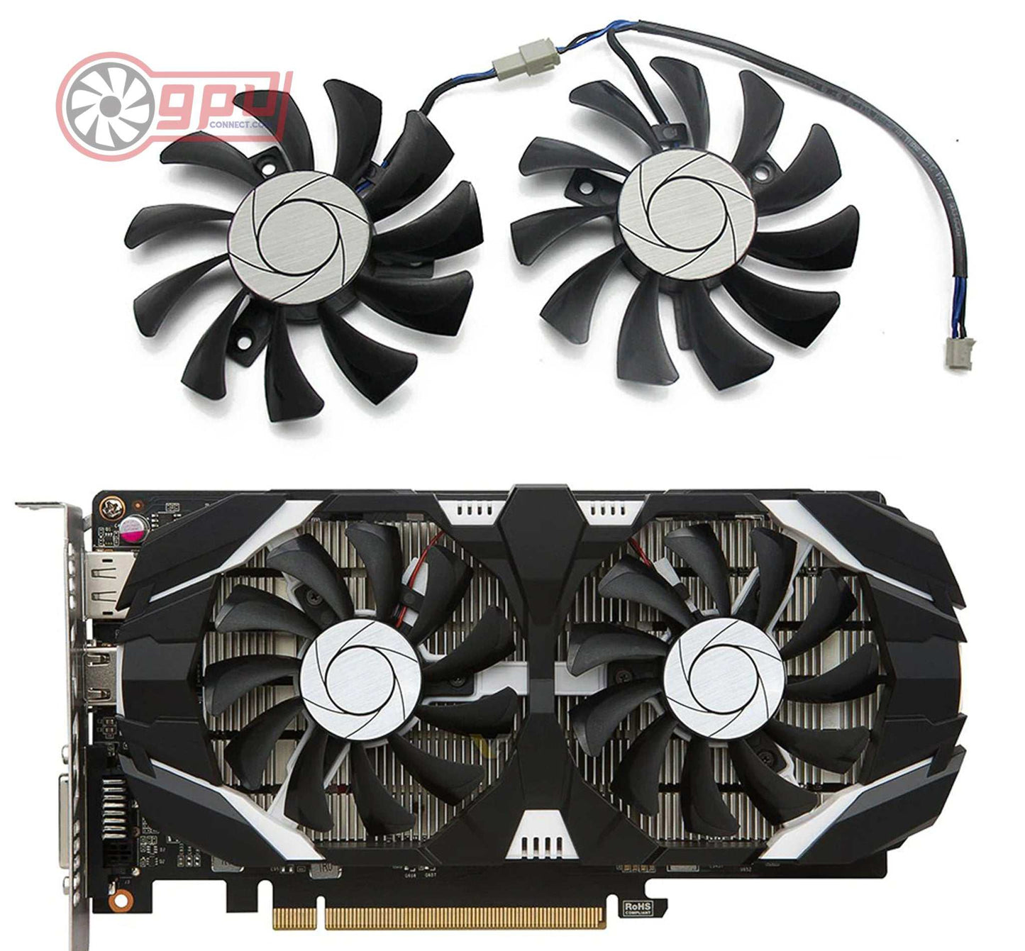 MSI GTX 1050 OC Replacement Graphics Card Cooling Fan Set - GPUCONNECT.COM