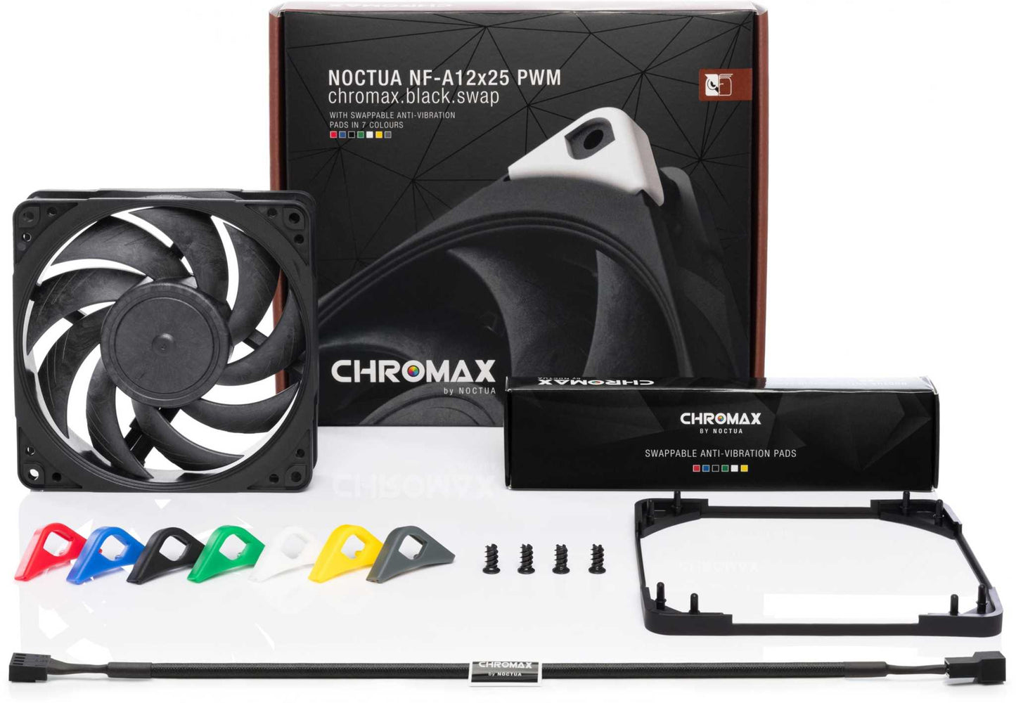Noctua NF-A12x25 PWM chromax.black.swap 12V 2000RPM 120mm Fan - GPUCONNECT.COM