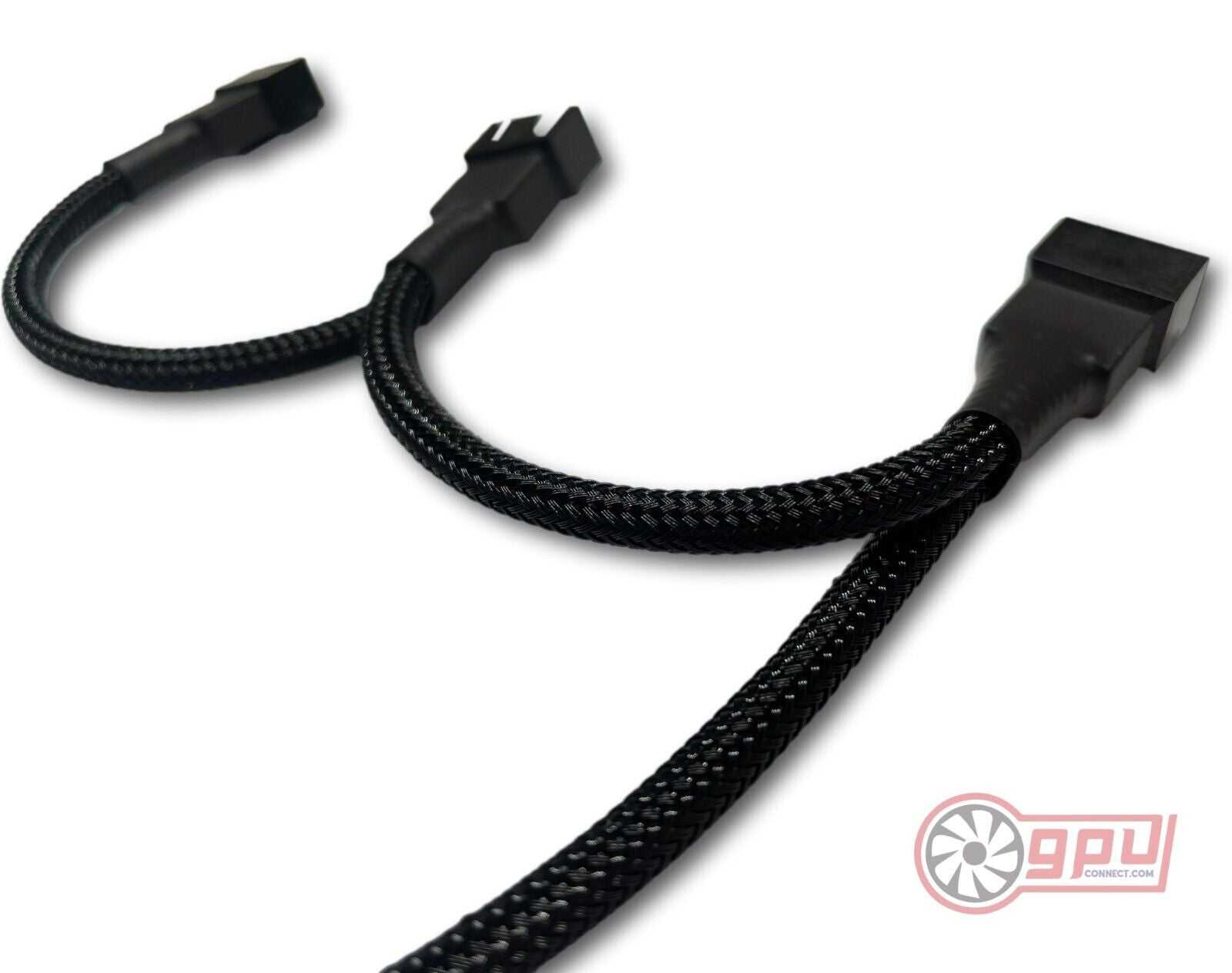 PREMIUM Sleeved 4 Pin PWM Daisy Chain Fan Splitter Cable - Radiator CPU GPU - GPUCONNECT.COM