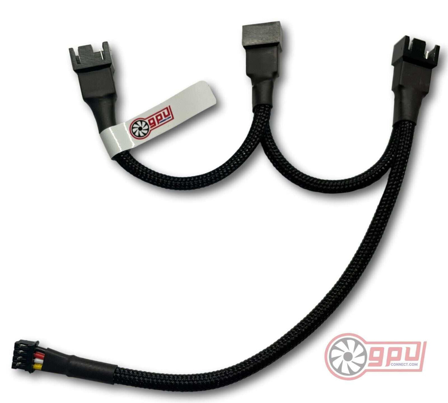 PREMIUM Sleeved 4 Pin PWM Daisy Chain Fan Splitter Cable - Radiator CPU GPU - GPUCONNECT.COM