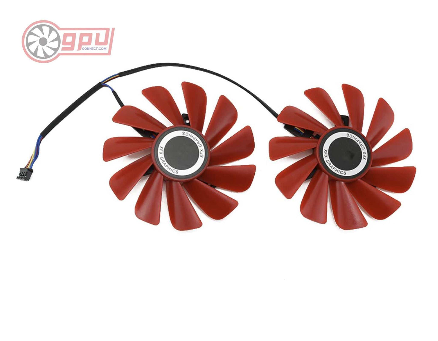 XFX RX 570 580 Replacement Graphics Card Fan Set - Red - GPUCONNECT.COM