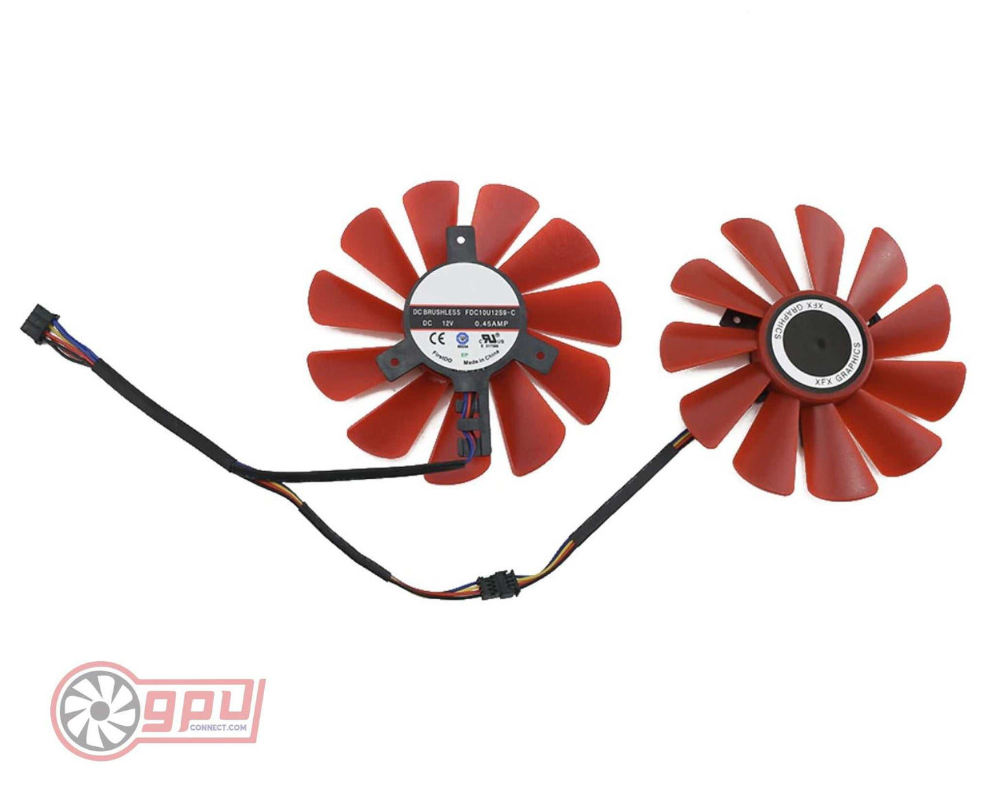 XFX RX 570 580 Replacement Graphics Card Fan Set - Red - GPUCONNECT.COM