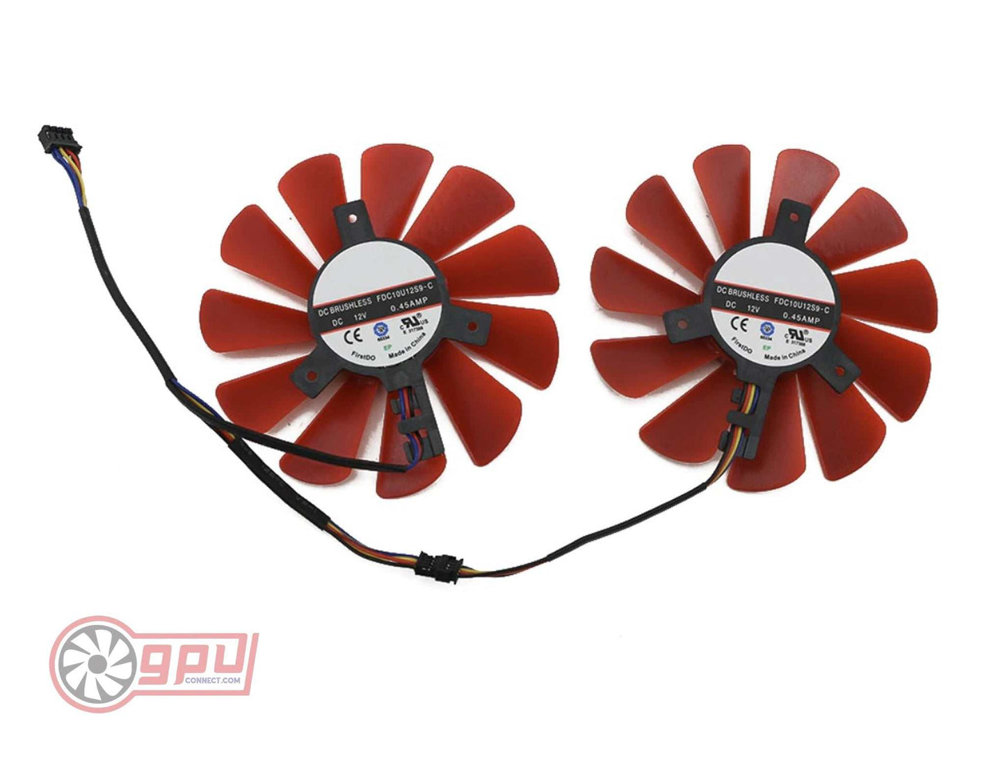 XFX RX 570 580 Replacement Graphics Card Fan Set - Red - GPUCONNECT.COM