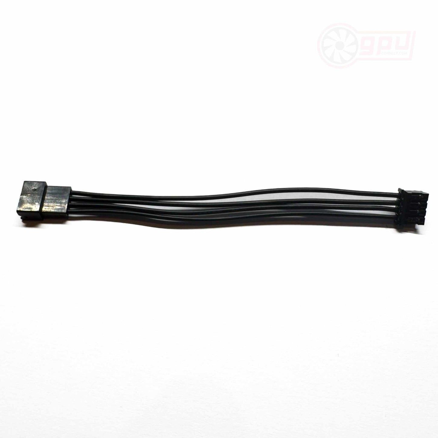 All-black 10cm mini 4 Pin PH2.0 GPU fan extension cable, male to female connectors.