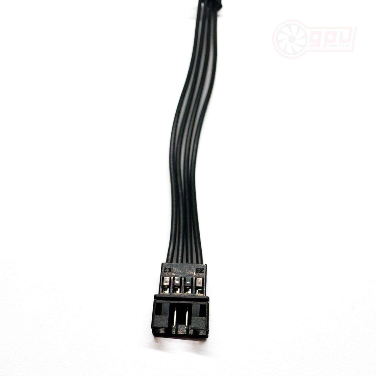 All black mini 4-Pin PH2.0 GPU fan extension cable, 10cm length.