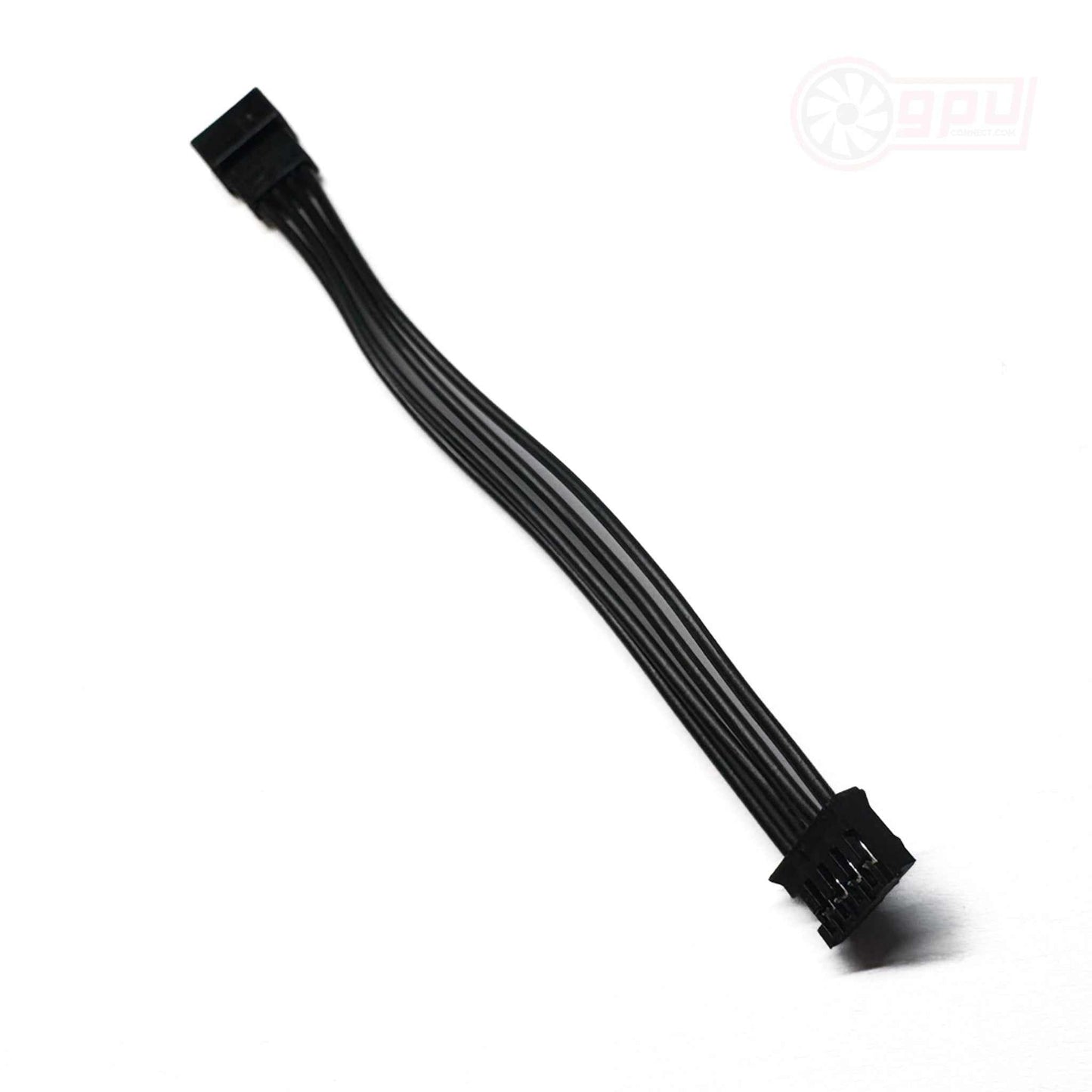 All-black mini 4-Pin PH2.0 GPU extension cable, 10cm length.