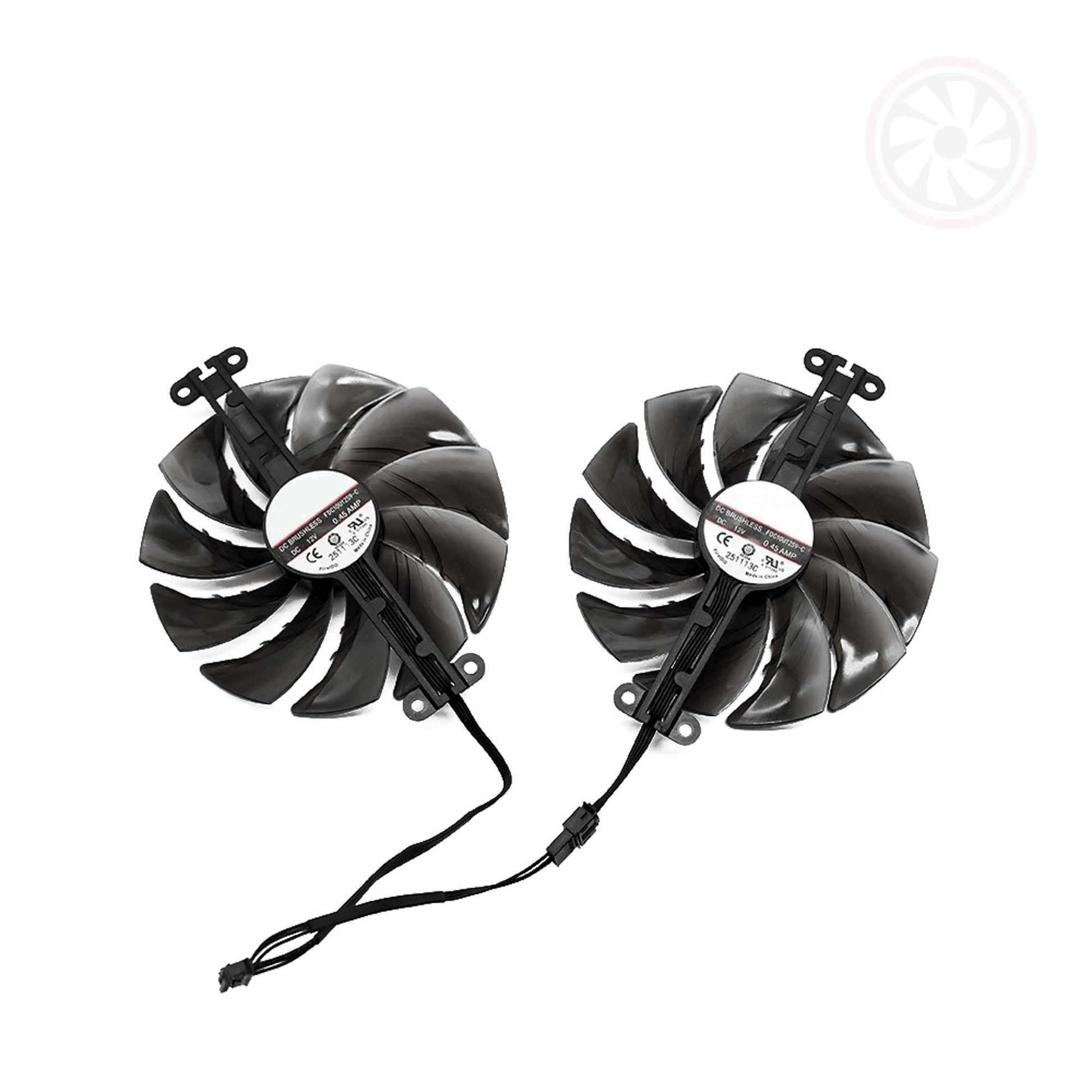 ASRock Radeon RX 9060 9060XT Challenger Replacement GPU Fan Set (OEM) - GPUCONNECT.COM