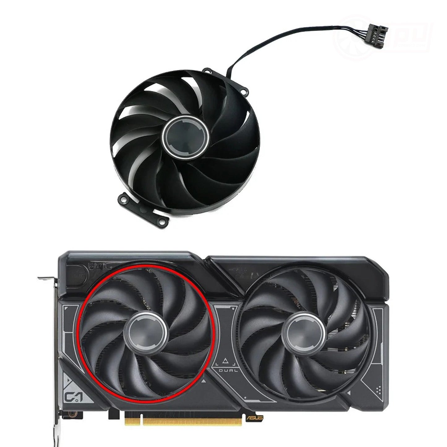 ASUS GeForce RTX 4070 4060Ti DUAL Replacement GPU Fan - GPUCONNECT.COM